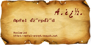 Apfel Árpád névjegykártya